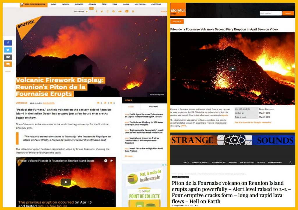 Le volcan Piton de La Fournaise à l'île de La Réunion dans la presse internationale, photographies et vidéos de Brieuc Coessens (3)