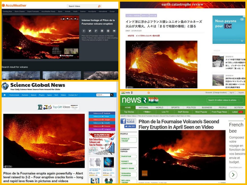 Le volcan Piton de La Fournaise à l'île de La Réunion dans la presse internationale, photographies et vidéos de Brieuc Coessens (4)